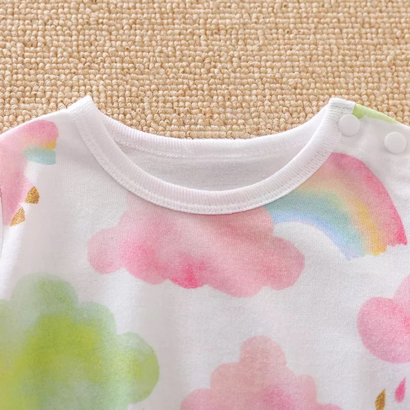 Riolio Baby Girl Unicorn/Clouds Bodysuit - Image 3