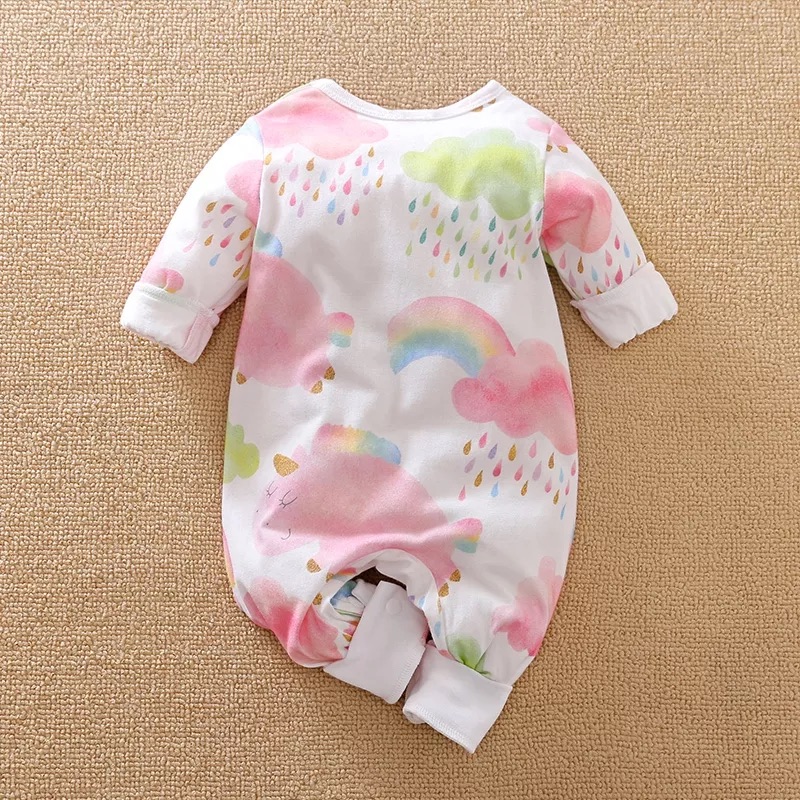 Riolio Baby Girl Unicorn/Clouds Bodysuit - Image 2