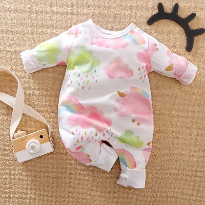 Riolio Baby Girl Unicorn/Clouds Bodysuit
