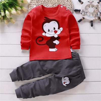 Riolio 2-Piece Monkey Cartoon Pajamas Set