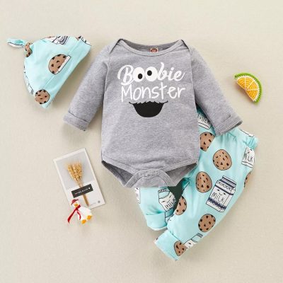 Baby 3-Piece Monster Bodysuit, Pants & Hat Set
