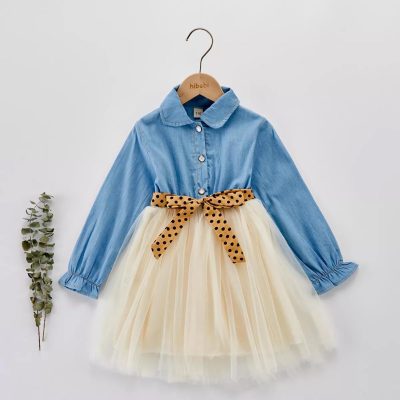 Riolio Toddler Girls Denim & Tilly Dress