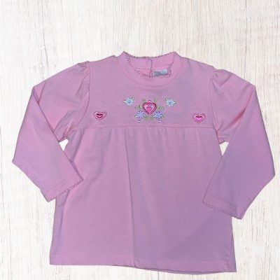 V-Baby Pink Hearts & Flowers Top ~ Sz 24 Months