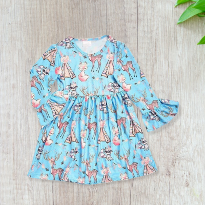 Woodland Animal Blue Dress ~ 18-24 Months