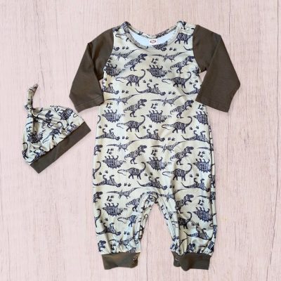 Little Dinosaur 2-Piece Romper & Hat ~ 18-24 Months