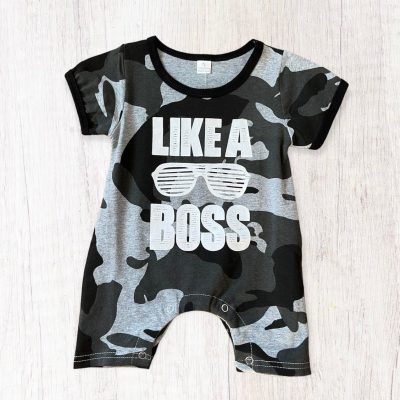 Like A Boss Camouflage Romper ~ 6-12 Months