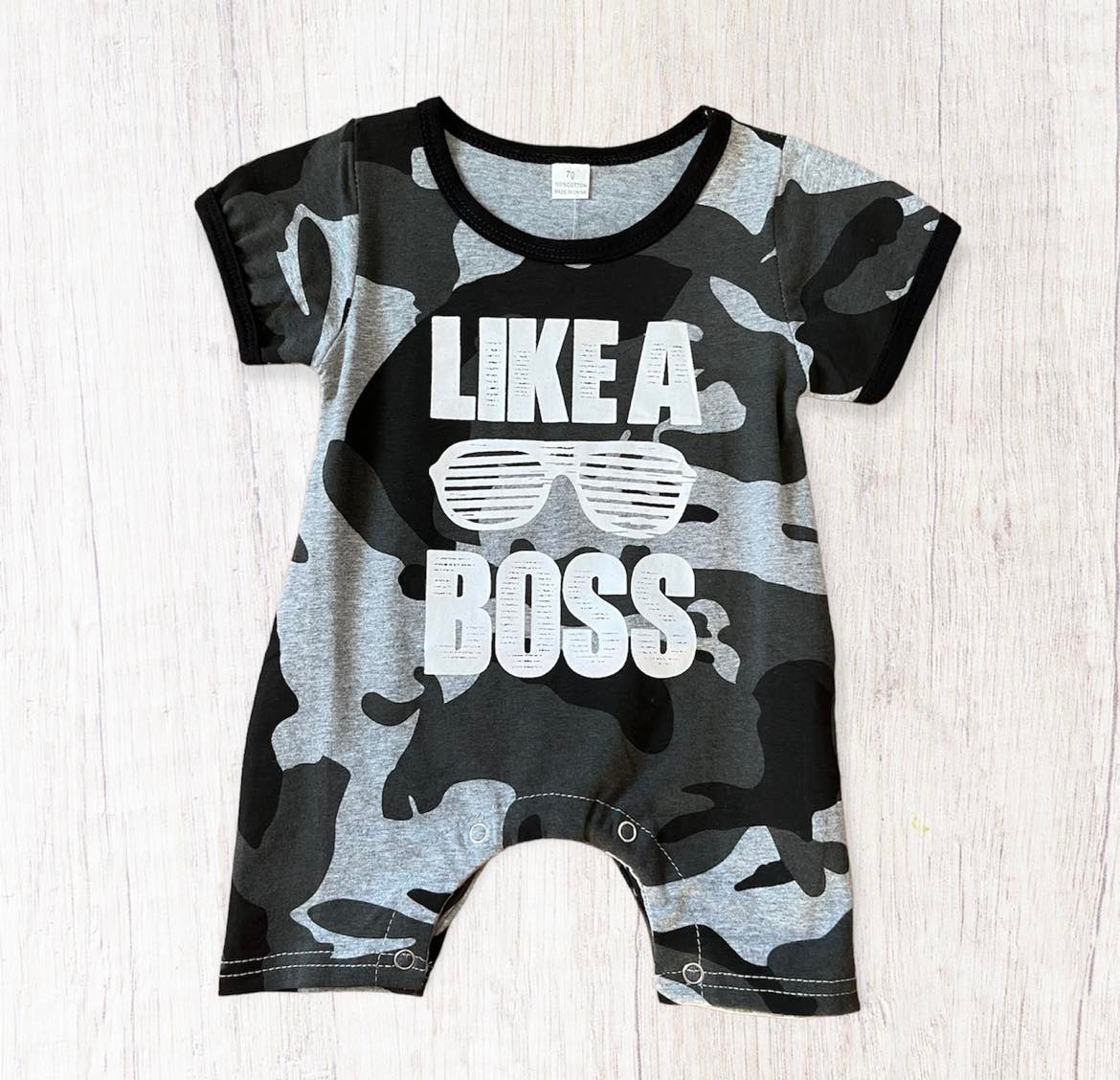 Like A Boss Camouflage Romper ~ 6-12 Months