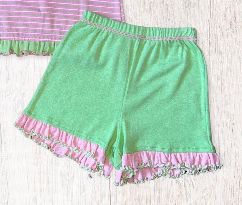 Cloud-Mine Watermelon Stripe Top & Short Set ~ 6 Months - Image 3