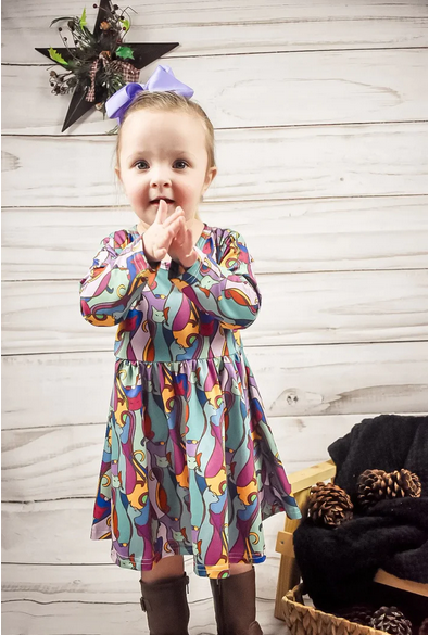 Sparkledots Retro Art Deco Cats Twirl Dress - Image 4