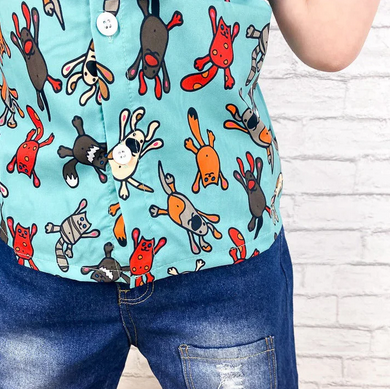 Sparkledots Raining Cats & Dogs Button Down Shirt - Image 2