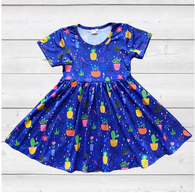 Sparkledots Cactus & Flowers Twirl Dress