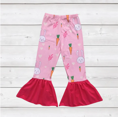 Sparkledots Bunnies & Carrots Bell Bottom Pants