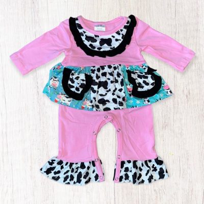 Sparkledots Moo Bell Bottom Romper