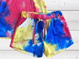 Sparkledots Tie-Dye Sleeveless Hooded Top & Short Set - Image 3