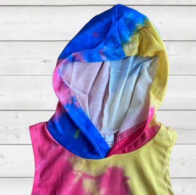 Sparkledots Tie-Dye Sleeveless Hooded Top & Short Set - Image 2